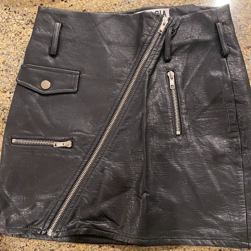 I.AM.GIA Black Leather Skirt